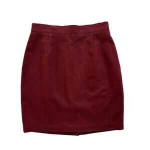 VTG United Colors of Benetton Wool Pencil Skirt Burgundy Red EU 44 Made in Italy